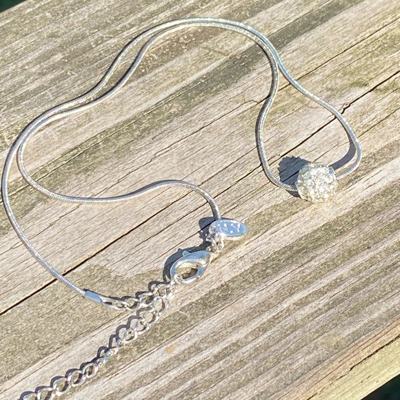 New York Collection crystal studded ball slide necklace - Picture 5 of 6